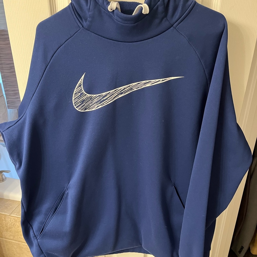 Nike Blue DriFit Hoodie with Logo